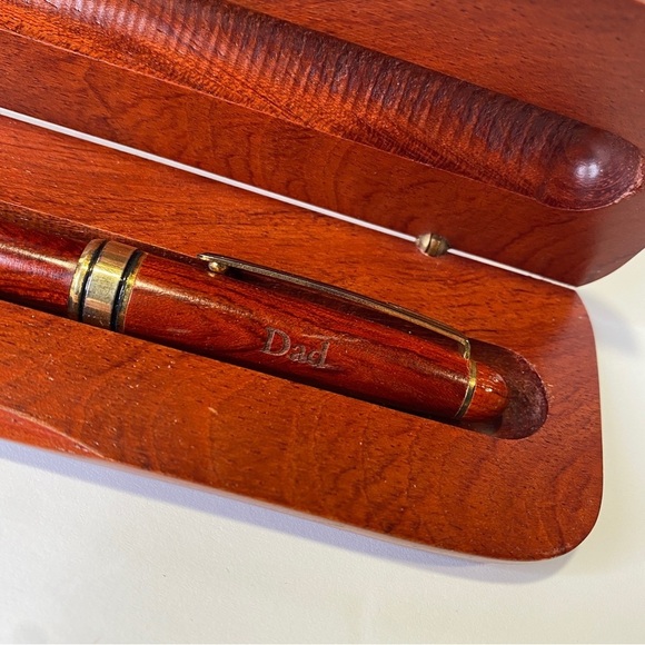 Wooden Engraved DAD Pen in Engraved Box Faithfulness Wisdom Love 6.75" x 2" - Picture 1 of 8